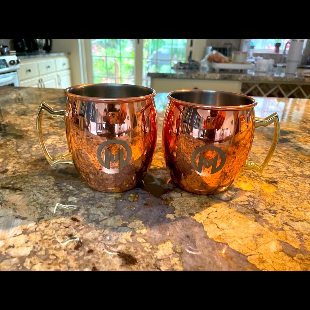 Set of 2 Moscow Mule copper mugs